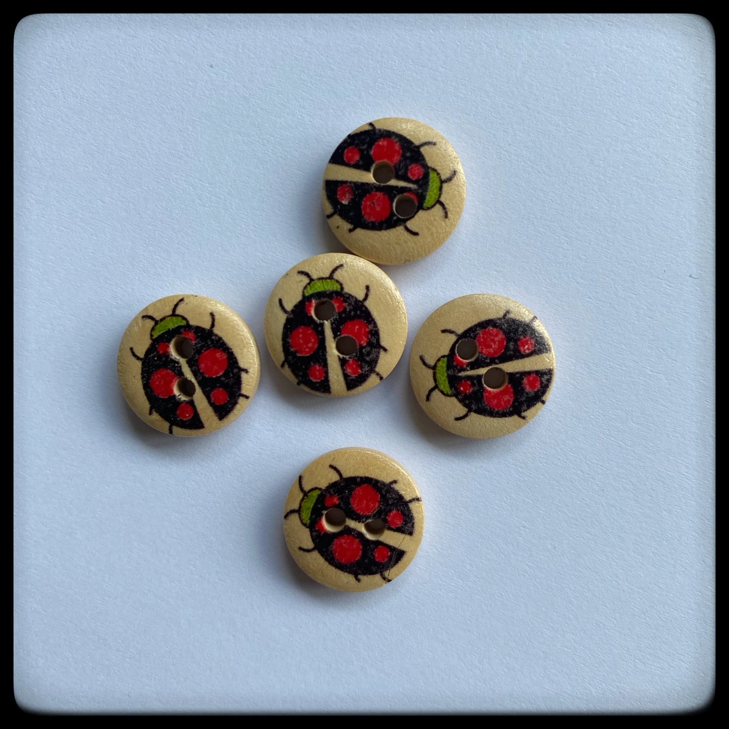 "Ladybird" wooden baby buttons - Nana Anna NZ