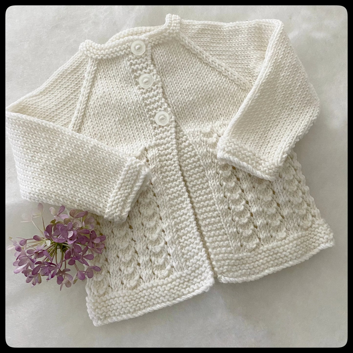 Knitting pattern: Little Jo Baby Cardigan - Nana Anna NZ