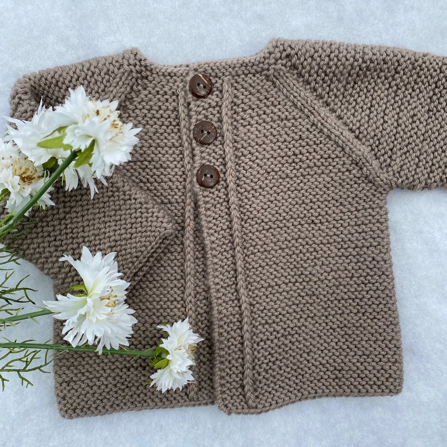 "Little Angel" merino baby cardigan - Nana Anna NZ