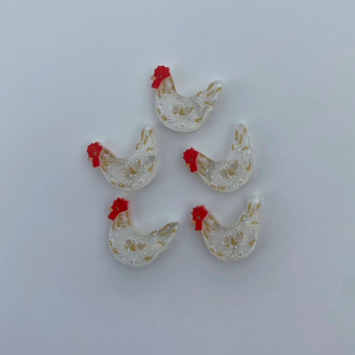 Chicken buttons - pack of 5 - Nana Anna NZ