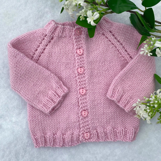 Everyday hand knit merino baby cardigan - Nana Anna NZ