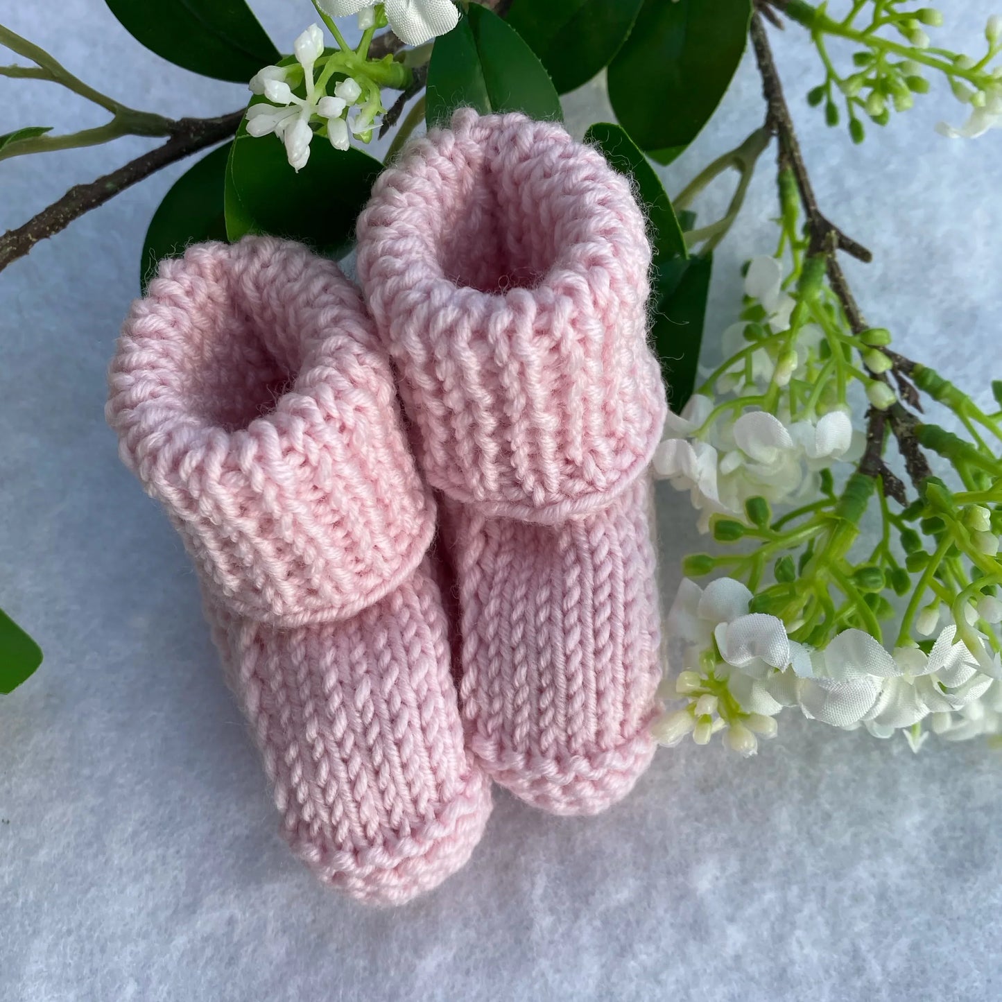 Classic knitted baby merino booties