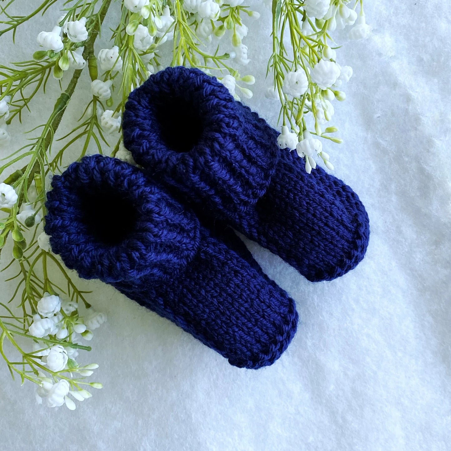 Classic knitted baby merino booties
