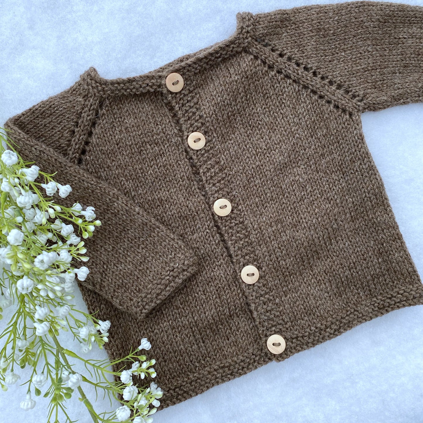 "Parker" hand knit merino baby cardigan