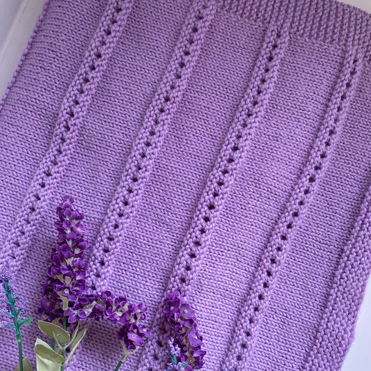 "Heirloom" hand knit merino cot blanket