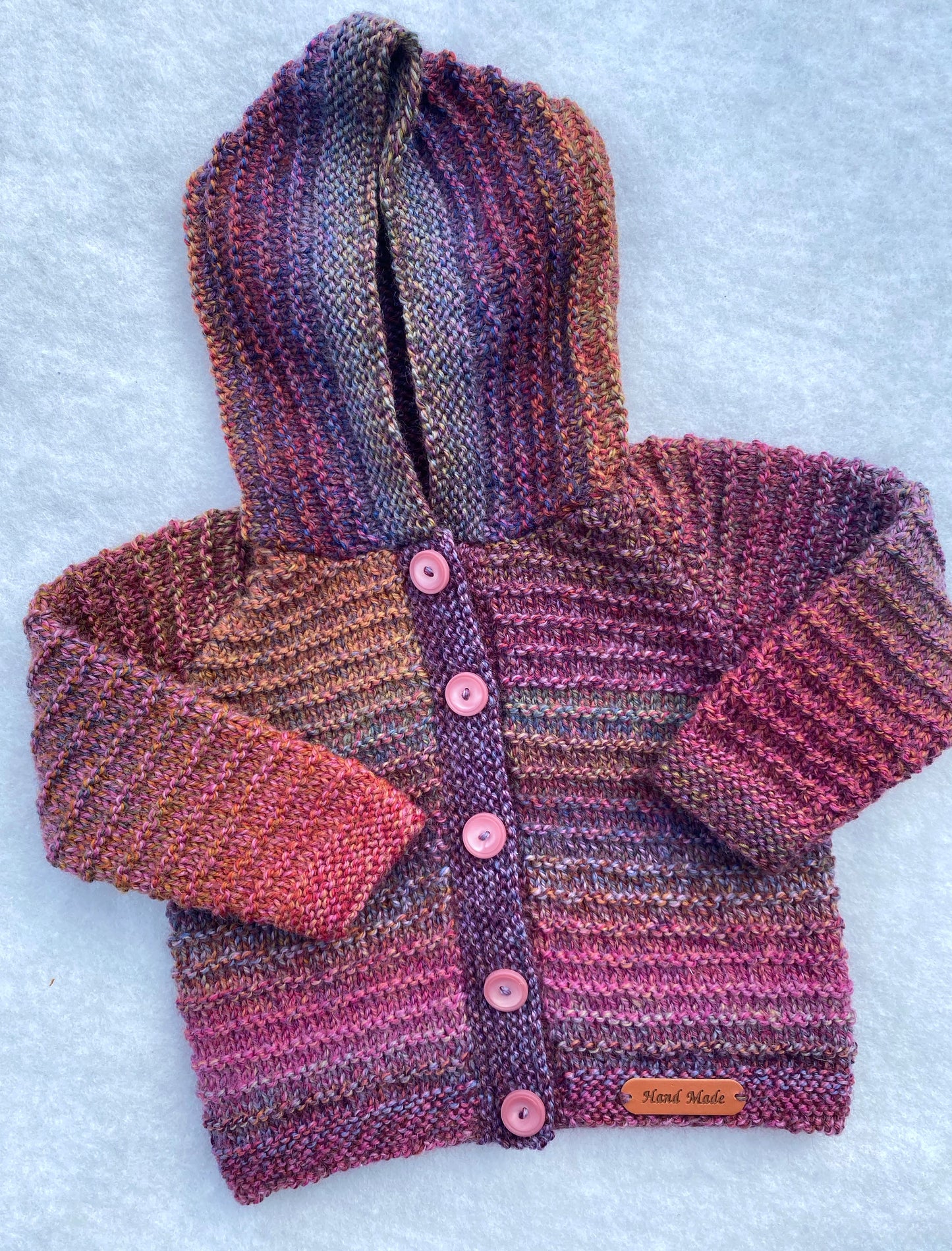 "Largo" Handknit Merino Baby Hoodie (6-9m)
