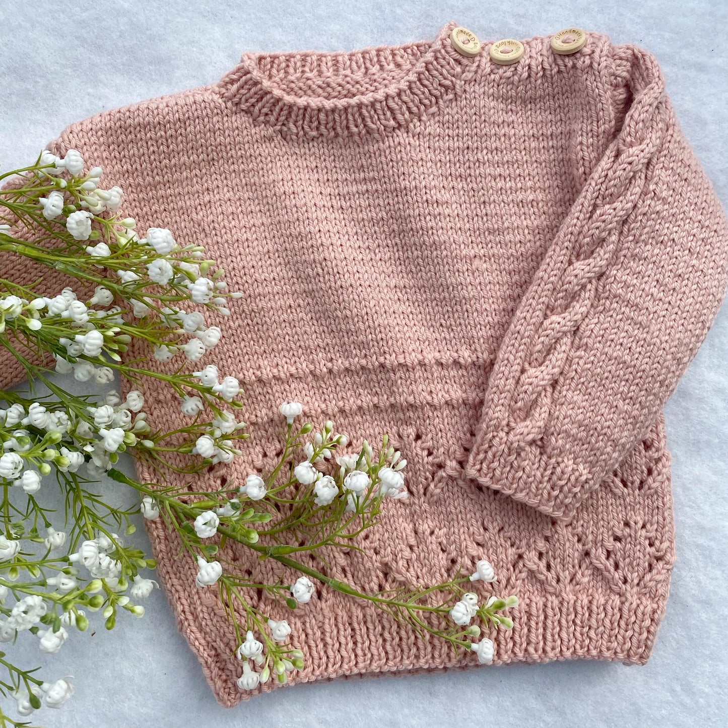 "Lottie" baby sweater (6-9m) - Nana Anna NZ