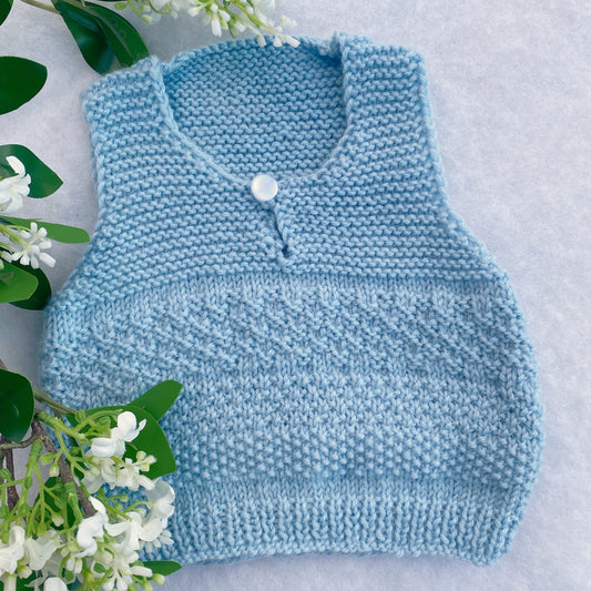 "Phoenix" hand knit merino baby vest - Nana Anna NZ