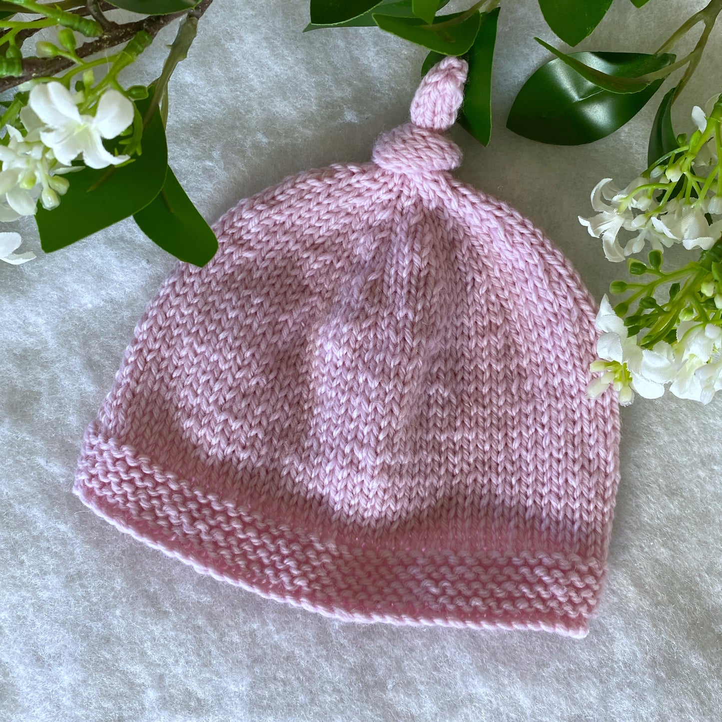 Top-knot merino baby beanie