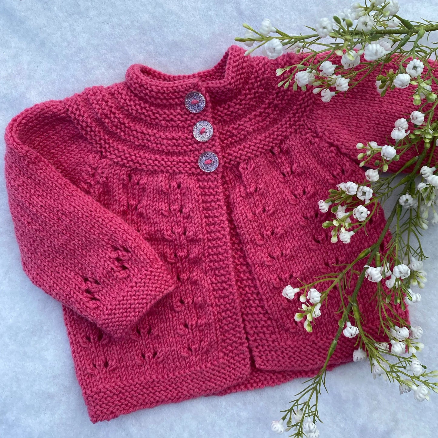 "Trinity" classic merino baby cardigan