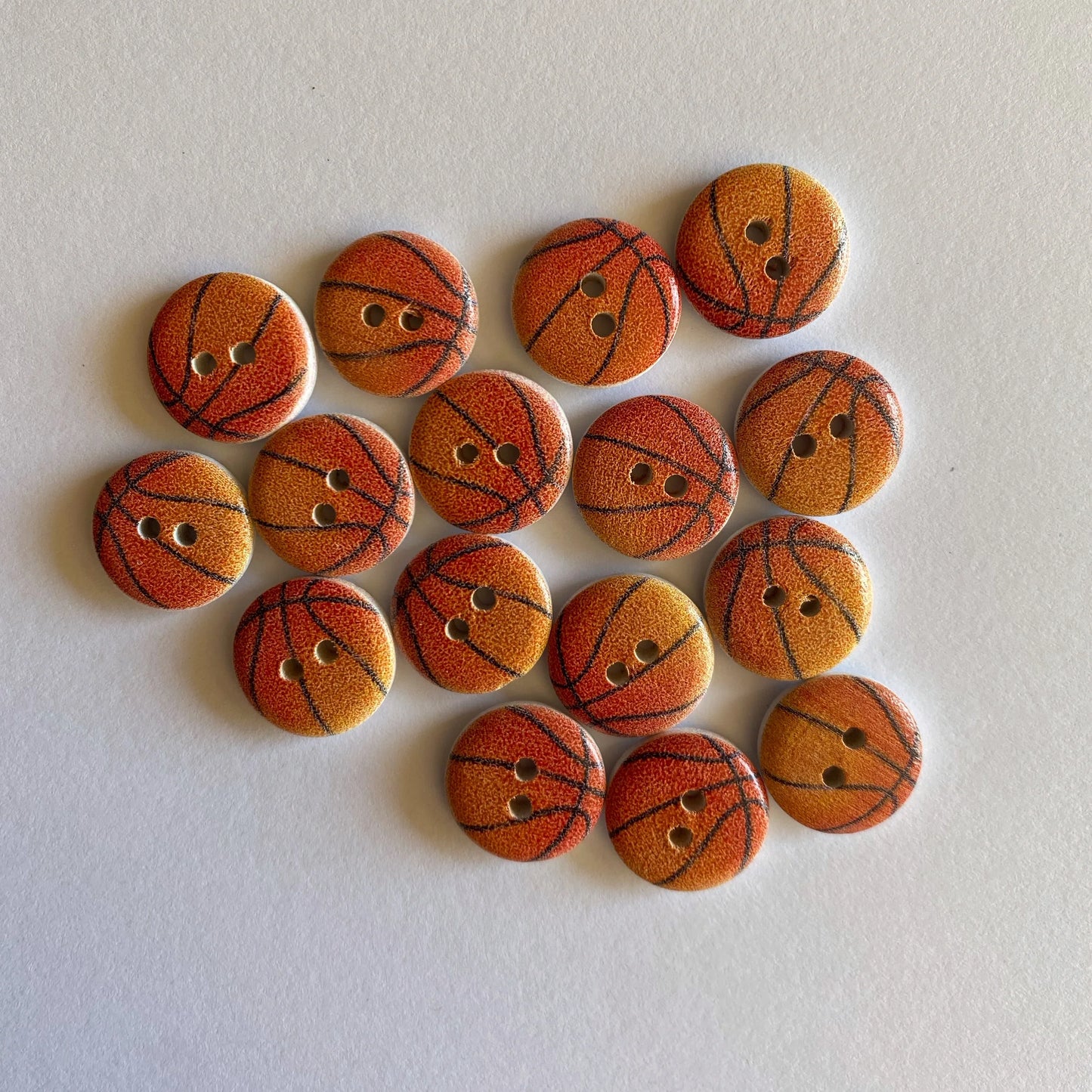 "Basketball" wooden buttons - Nana Anna NZ