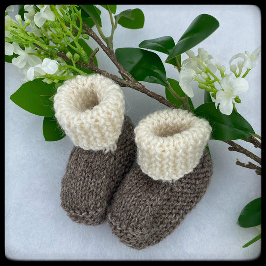 Classic knitted baby booties