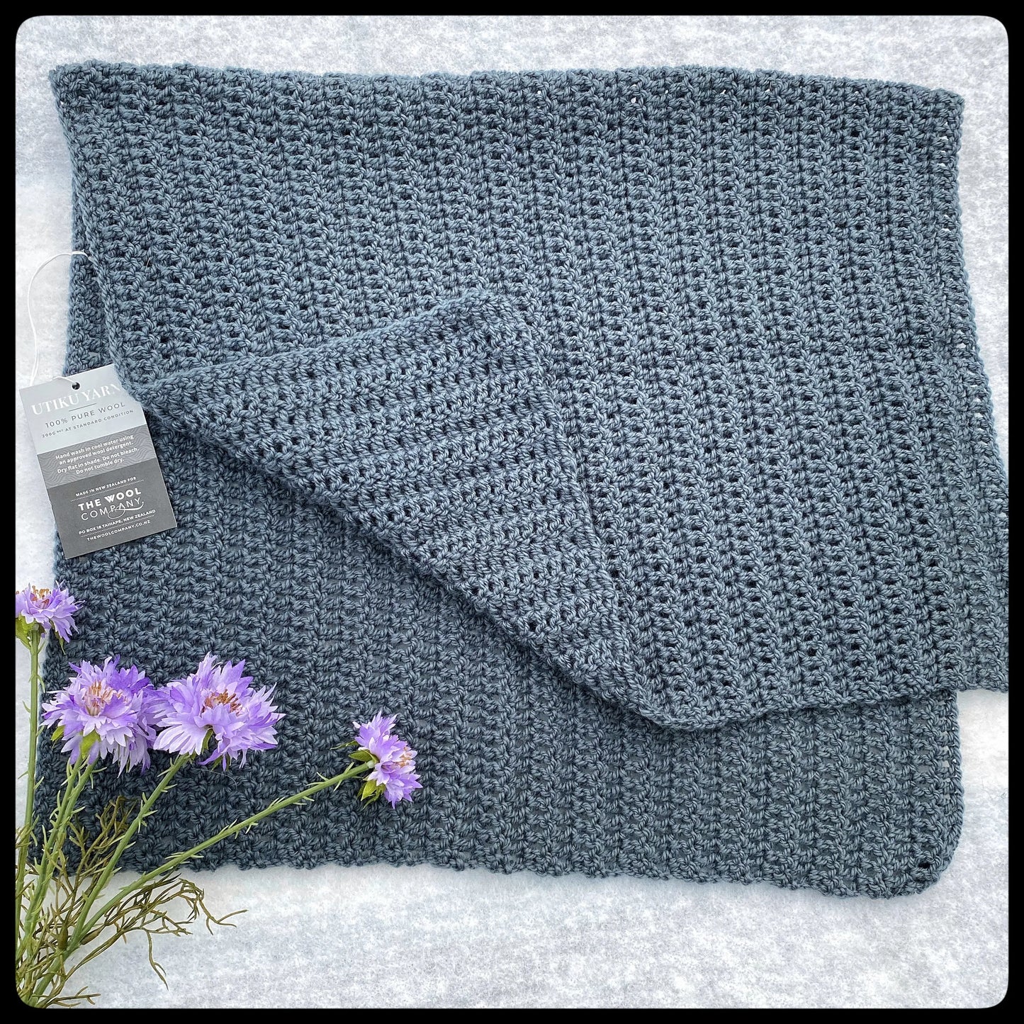 pure wool baby bassinet blanket "graphite"