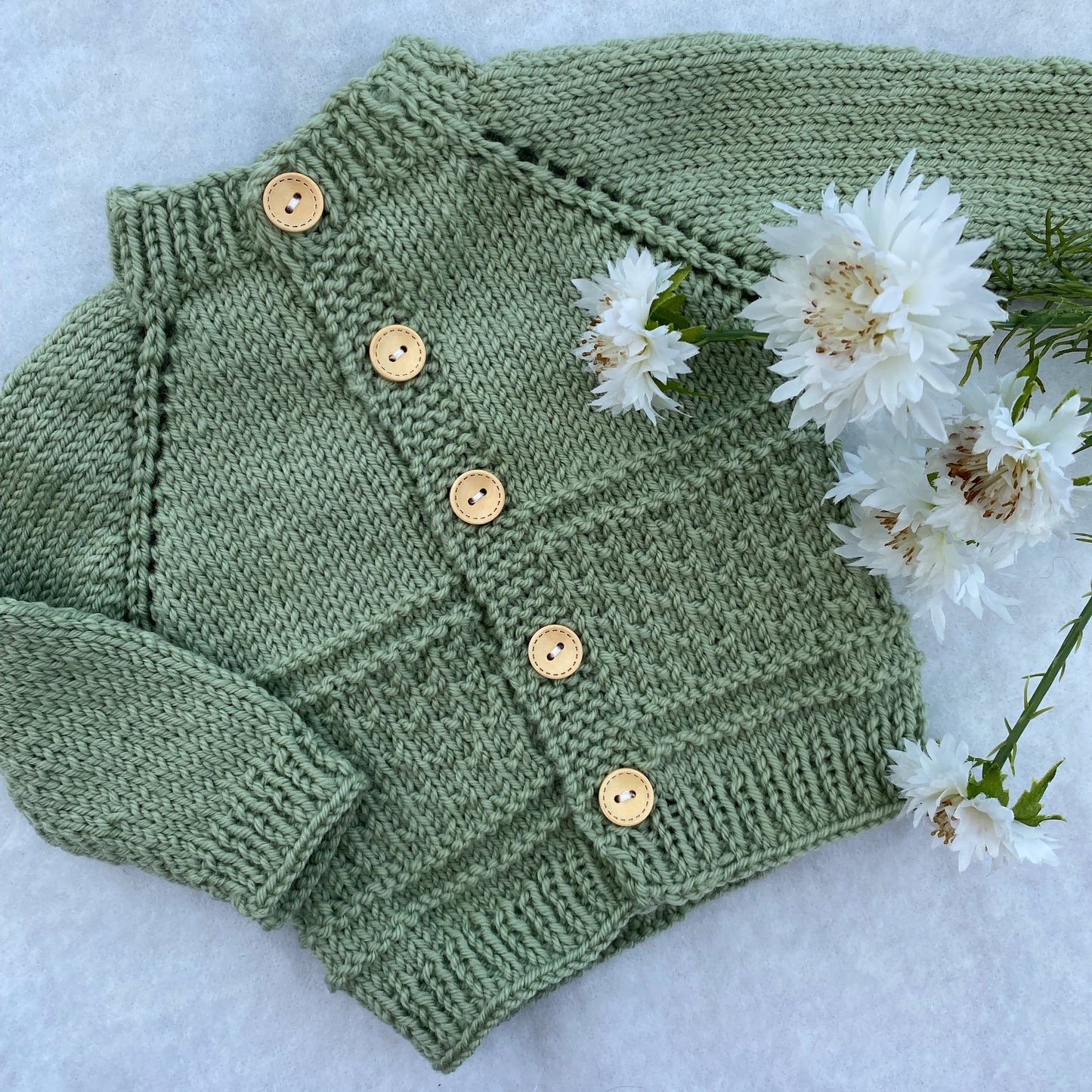 "Kinzie" patterned merino baby cardigan - Nana Anna NZ