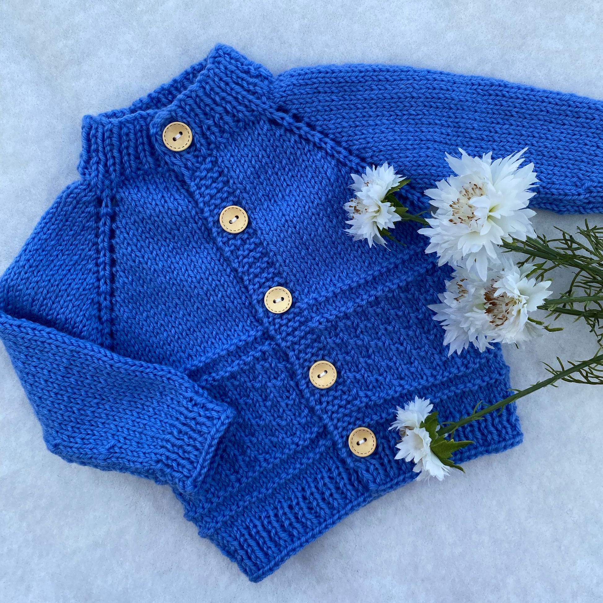 "Kinzie" patterned merino baby cardigan - Nana Anna NZ