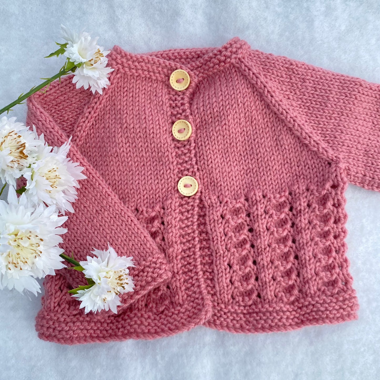 Little Jo hand knit merino baby cardigan