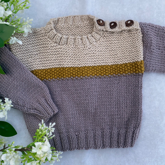 "Aspen" hand knit merino sweater