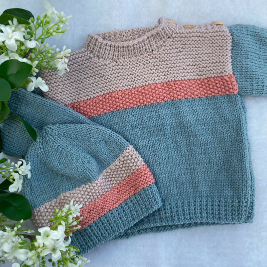 "Aspen" hand knit merino sweater