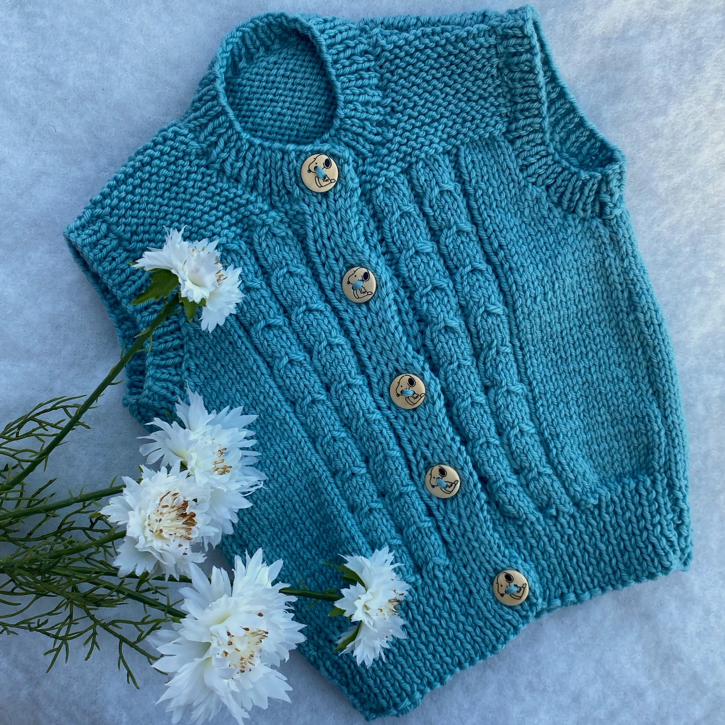 Aubrey hand knit merino baby vest