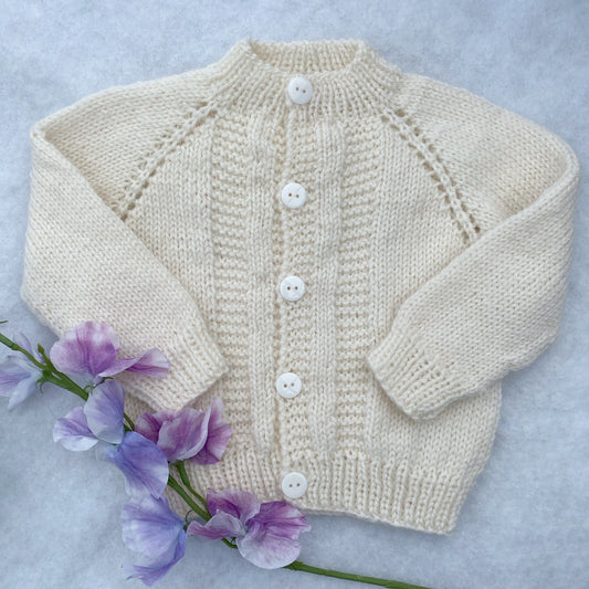 "Autumn" baby cardigan (3-6m)