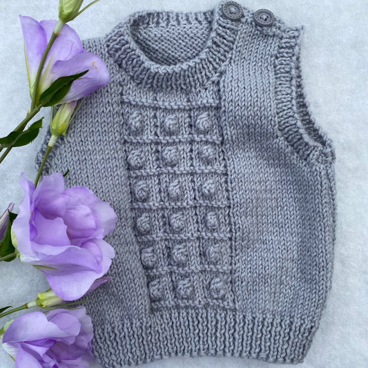 "Avis" merino baby vest and hat  set