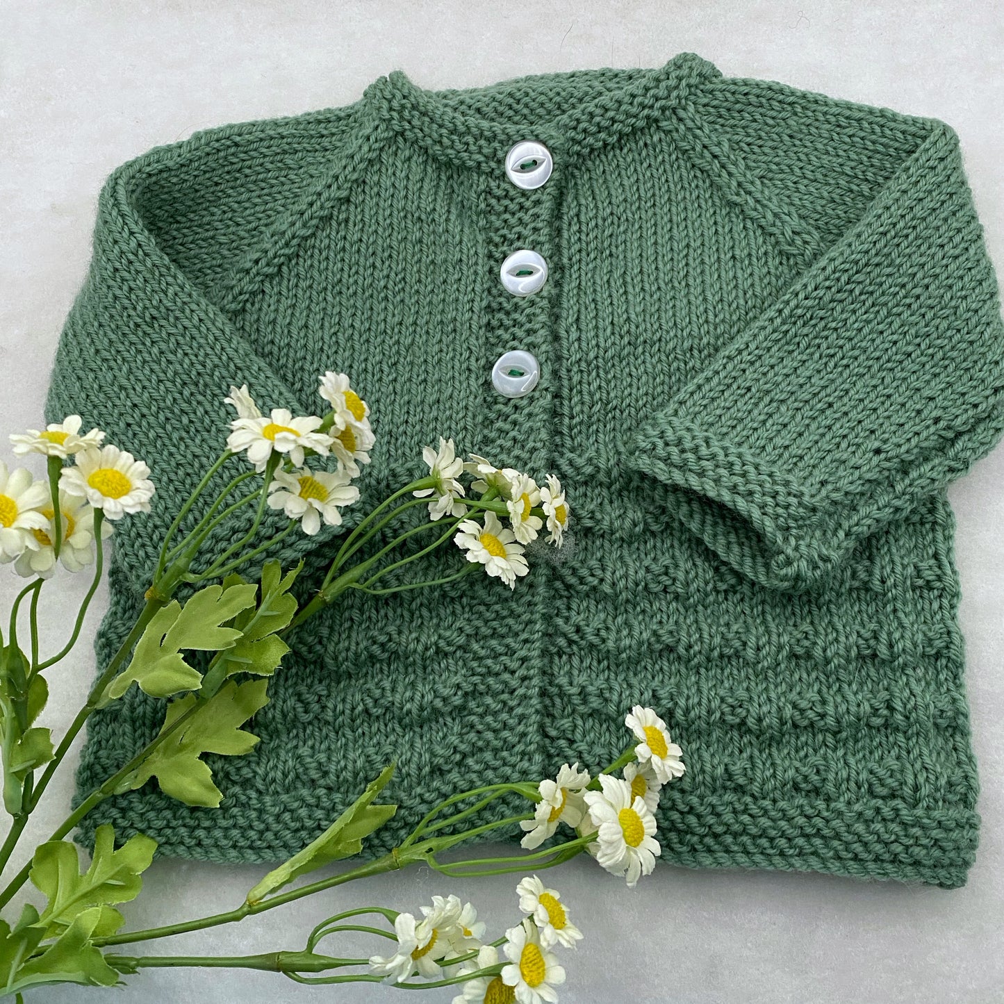 "Charlie" hand knit merino baby cardigan