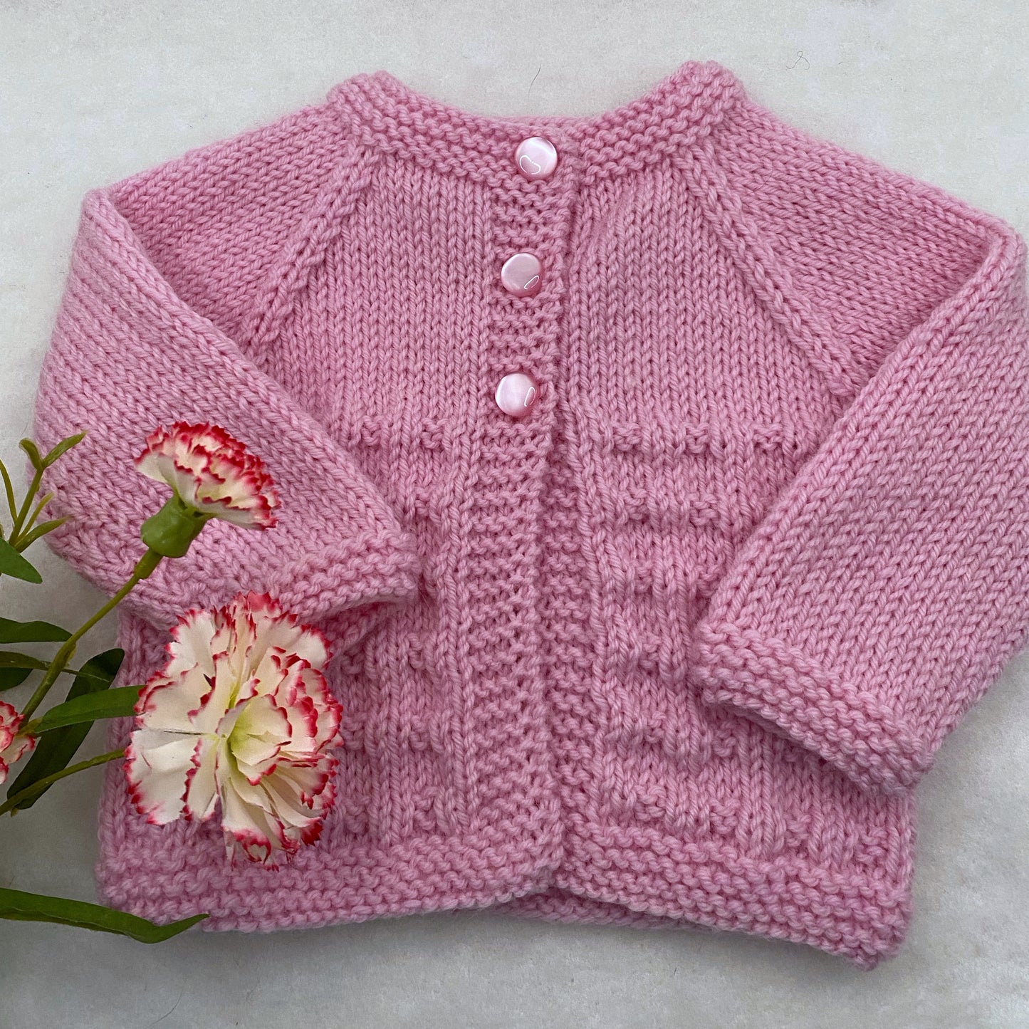 "Charlie" hand knit merino baby cardigan