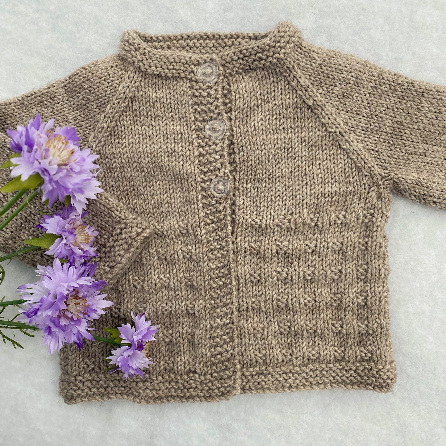 "Charlie" hand knit merino baby cardigan