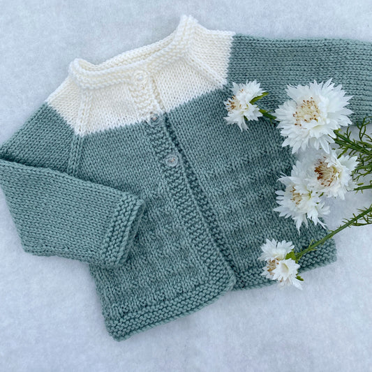 "Charlie" hand knit merino baby cardigan