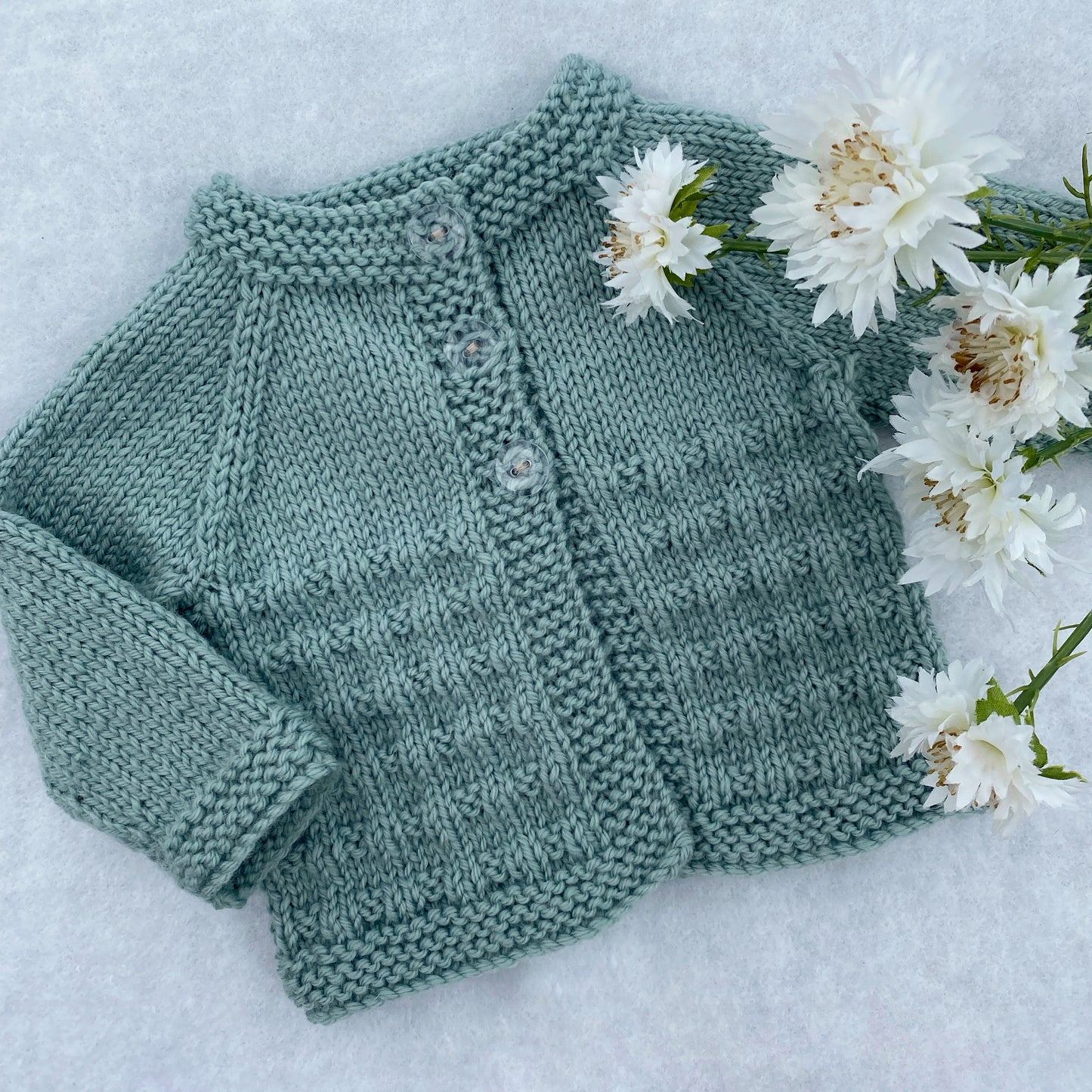 "Charlie" hand knit merino baby cardigan