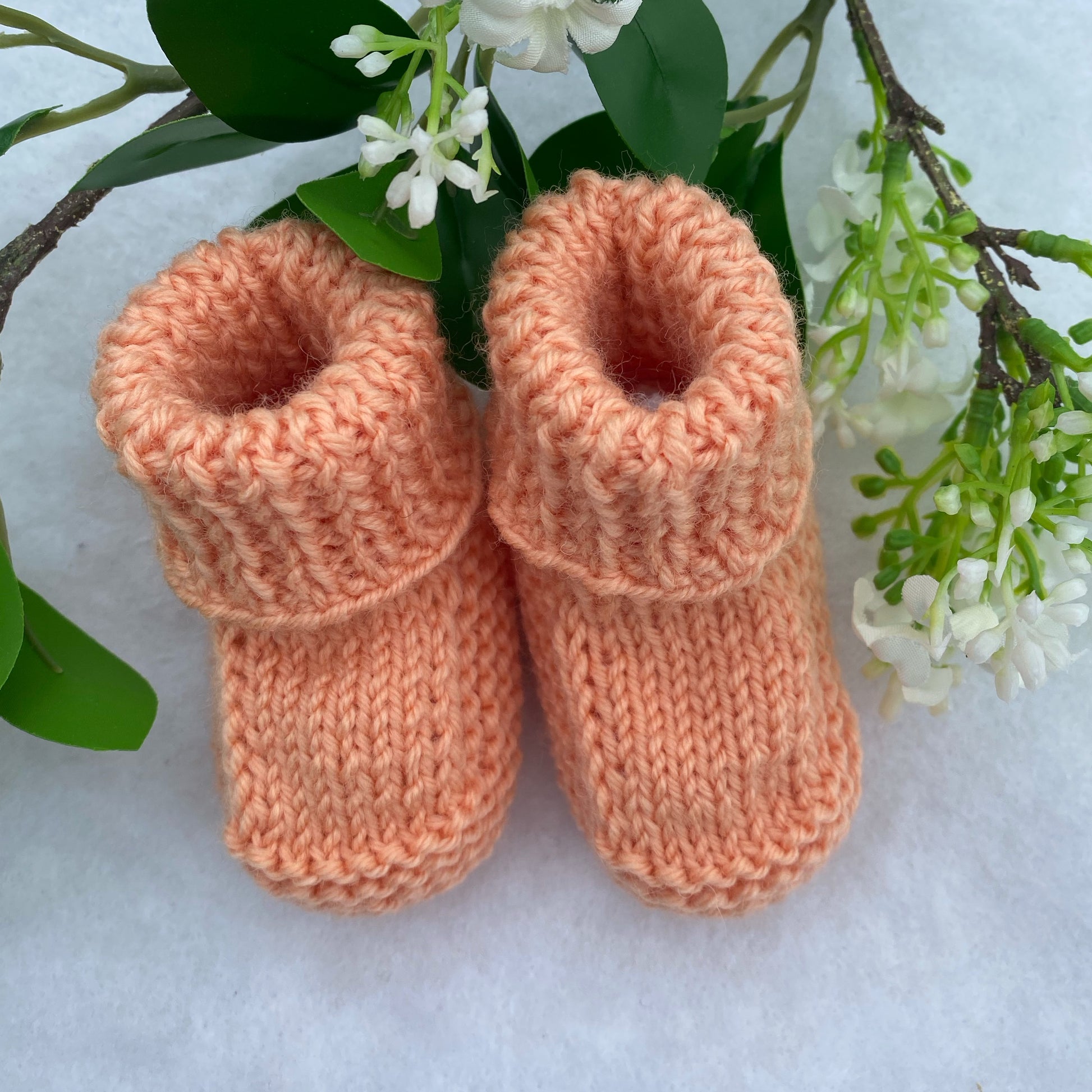 Classic knitted baby merino booties - Nana Anna NZ