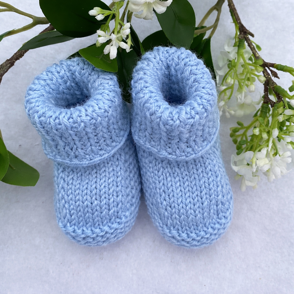 Classic knitted baby merino booties - Nana Anna NZ
