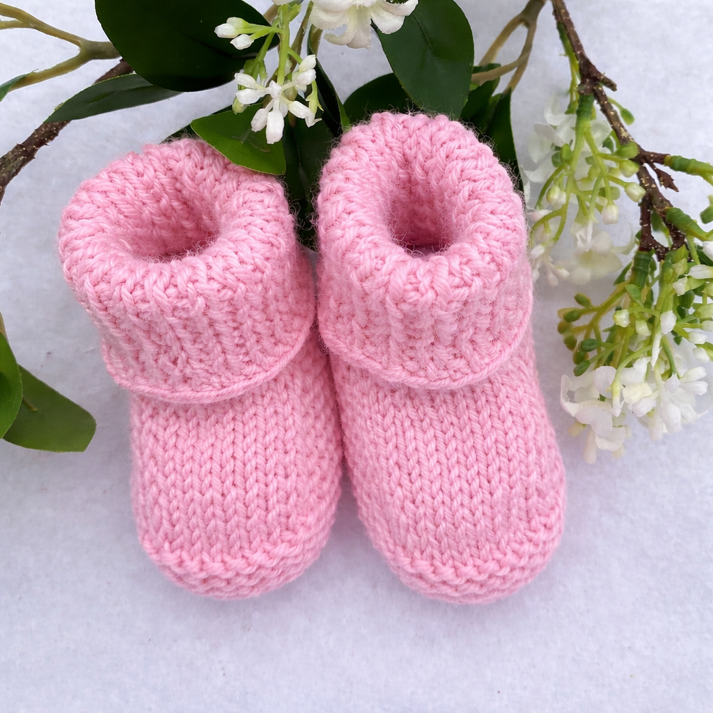Classic knitted baby merino booties - Nana Anna NZ