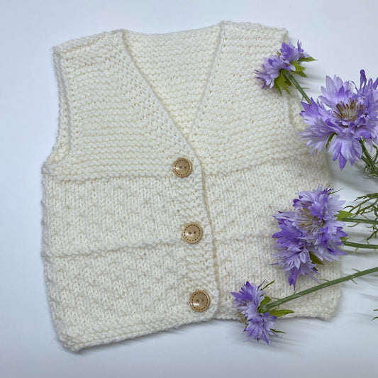 Cosmo hand knit merino baby vest