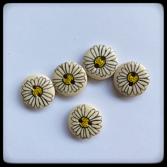 "Daisy" wooden baby buttons - Nana Anna NZ