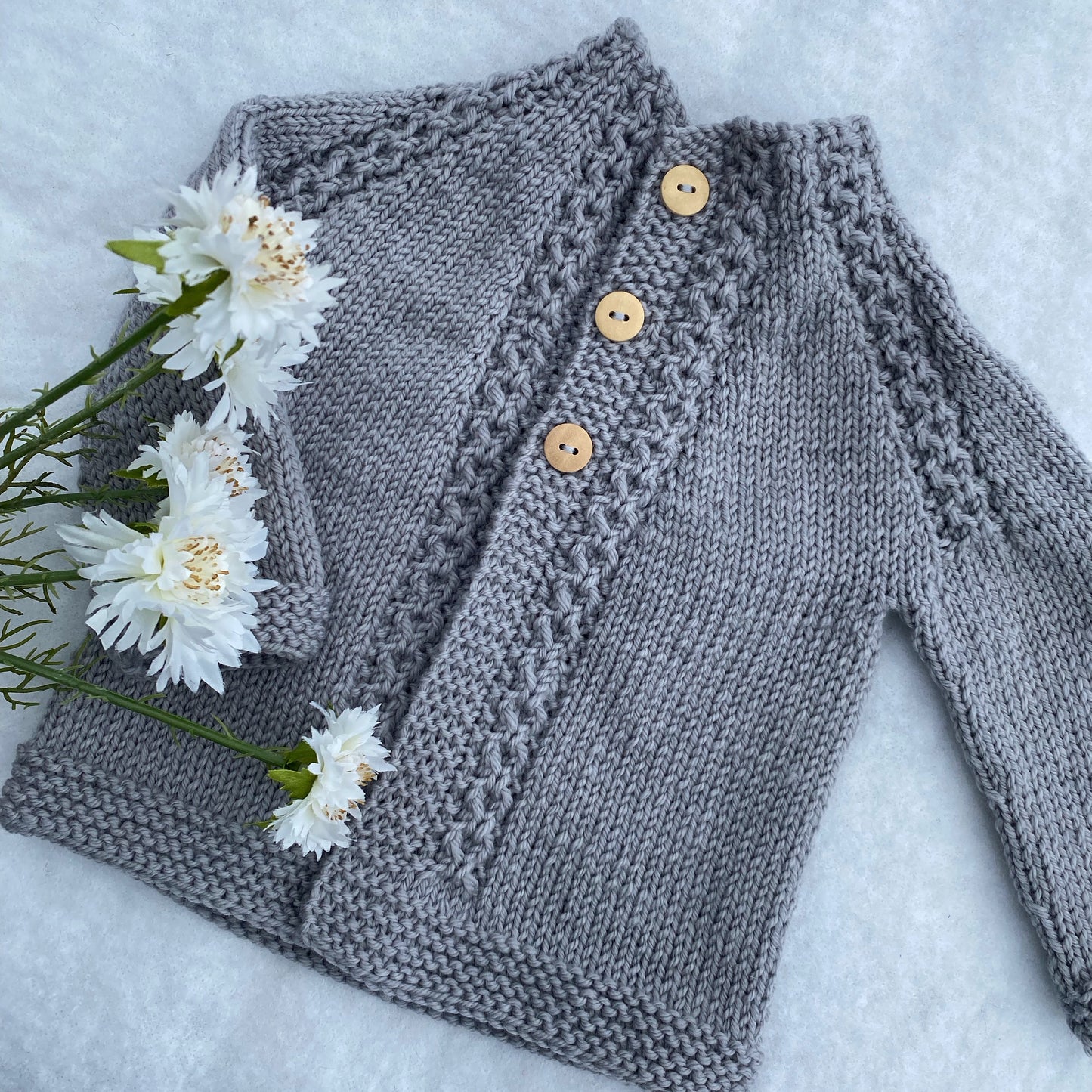 "Falcon" merino baby cardigan - Nana Anna NZ