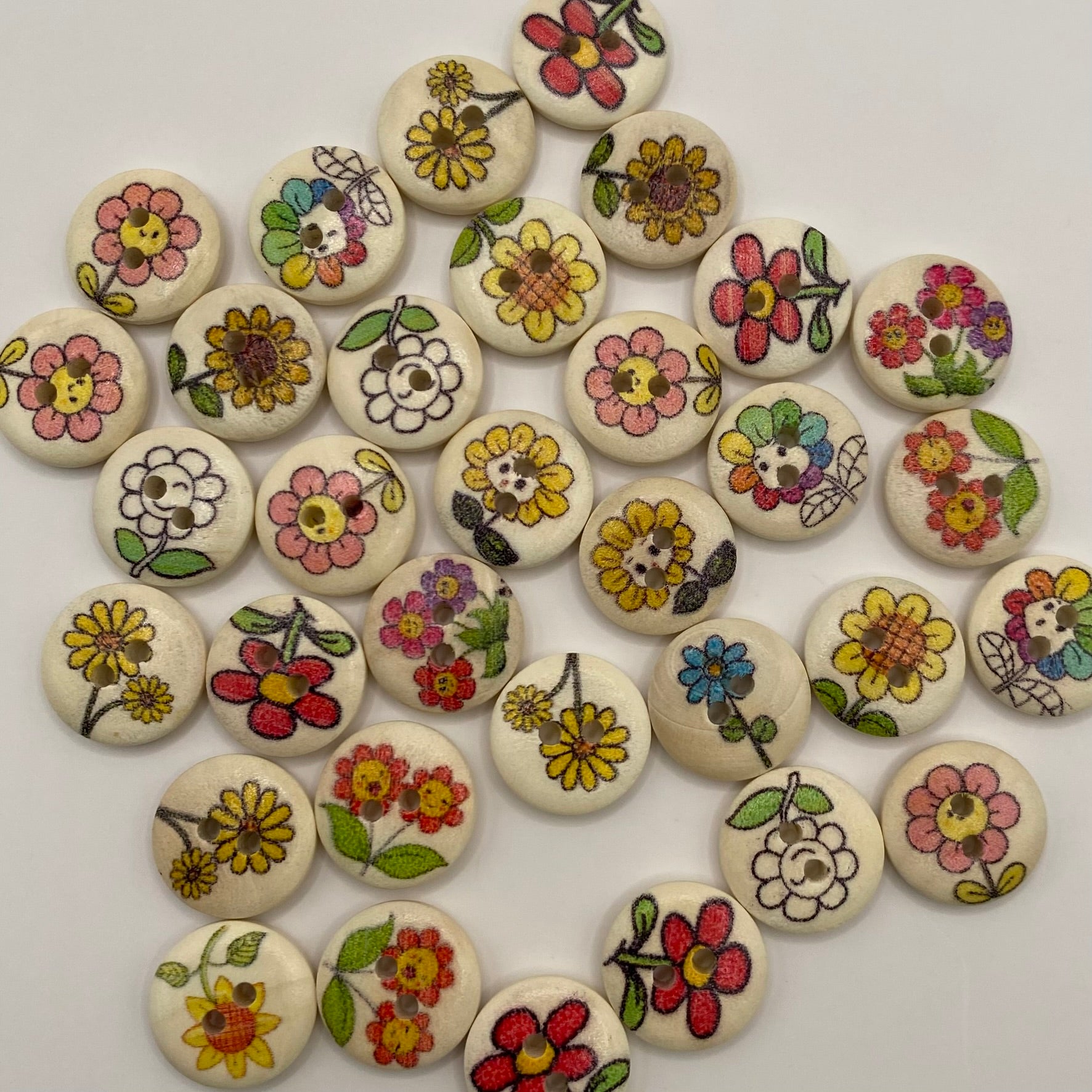 Wooden flowers - pack of 25 - Nana Anna NZ