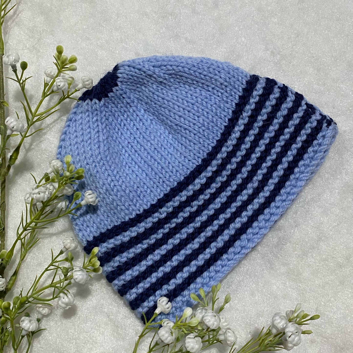 Striped merino baby beanie - Nana Anna NZ