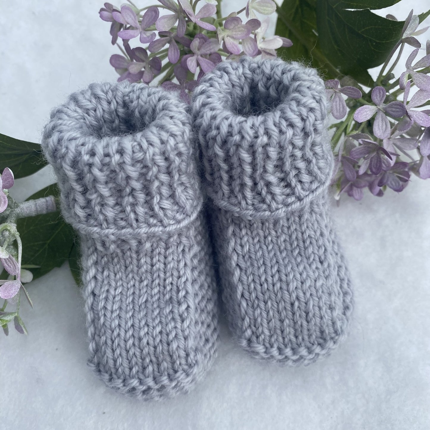 Classic knitted baby merino booties