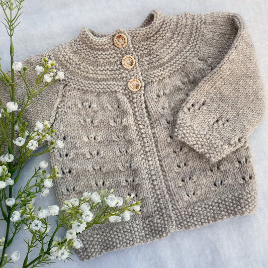 "Trinity" classic merino baby cardigan