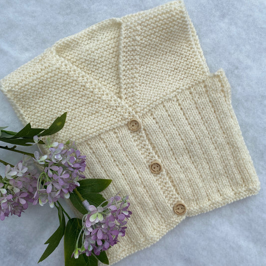 “Nate” hand knit merino baby vest - Nana Anna NZ