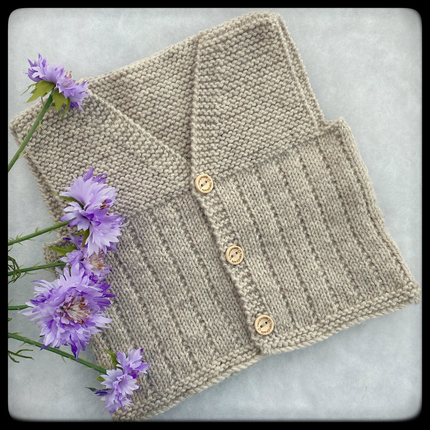 “Nate” hand knit merino baby vest - Nana Anna NZ