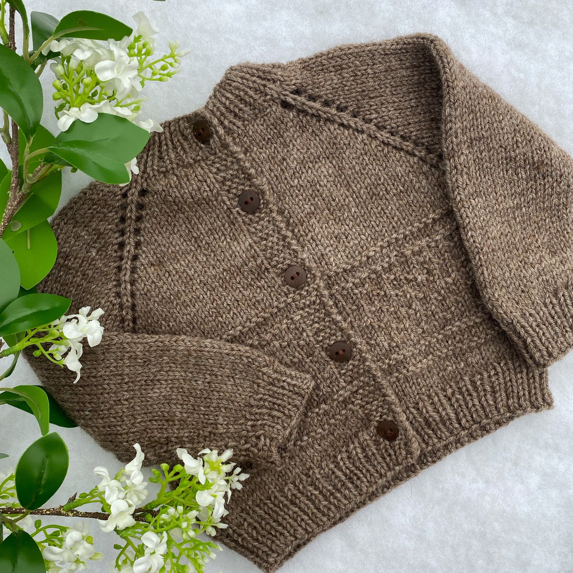 "Kinzie" patterned merino baby cardigan - Nana Anna NZ