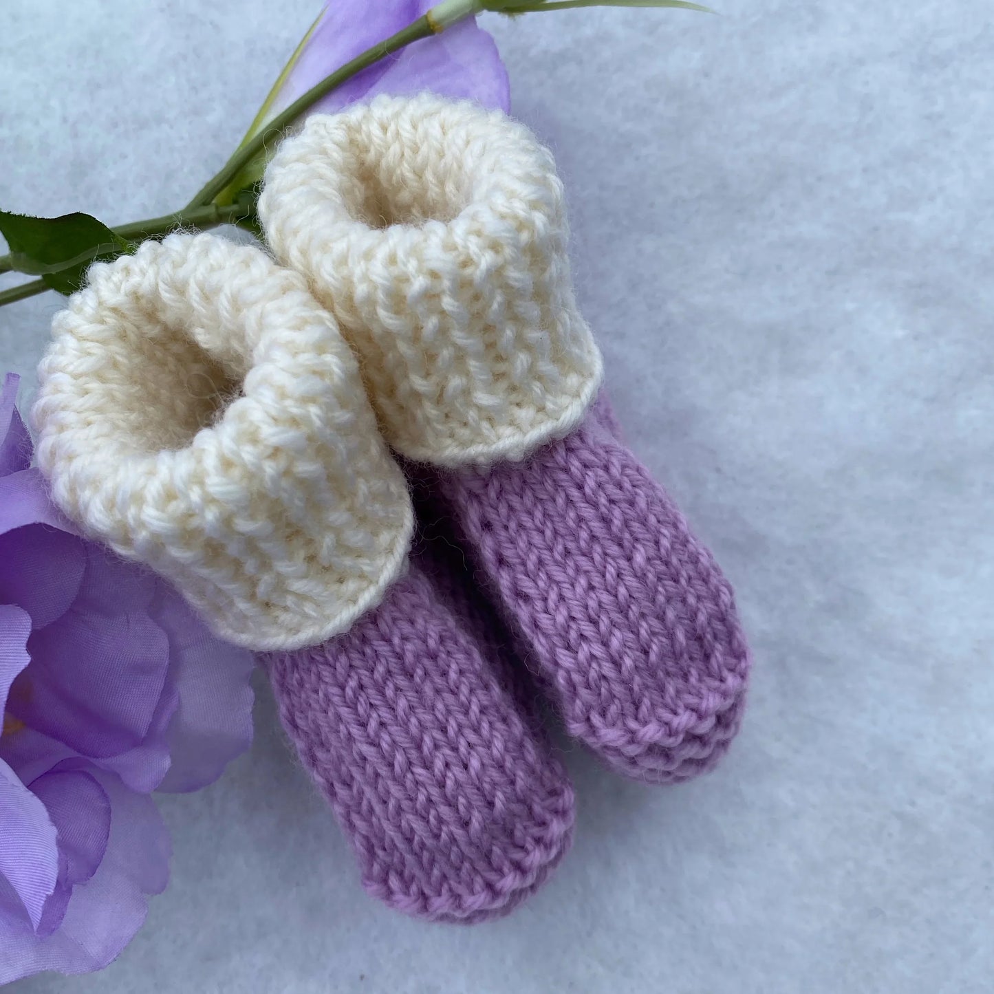 Classic knitted baby merino booties
