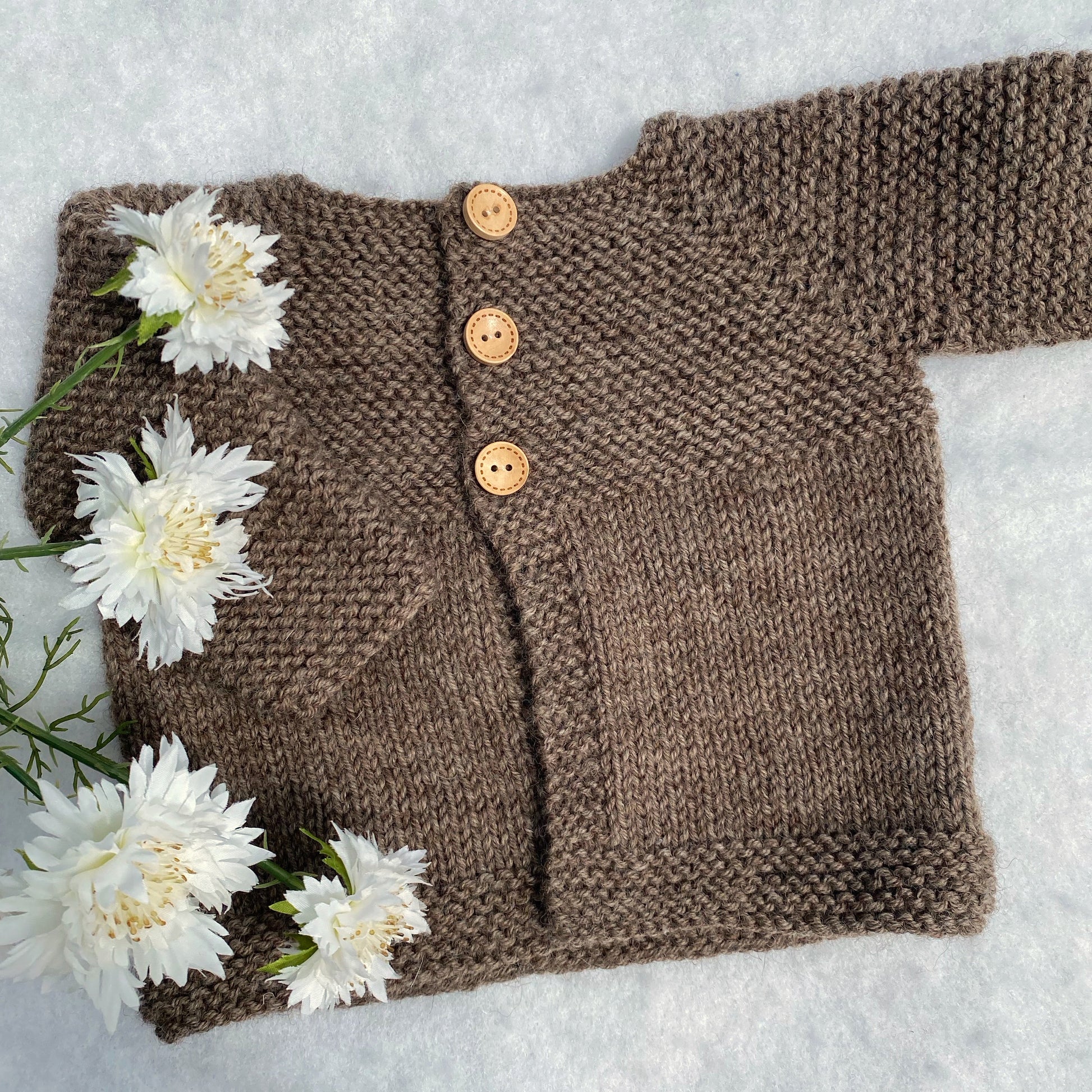 "Daffodils" merino cardigan