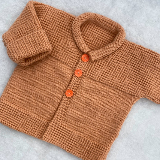 "Jessie" hand knit merino baby cardigan