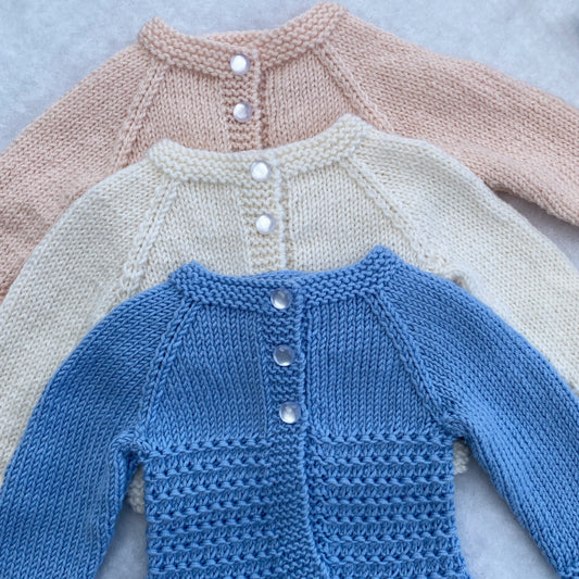 "Kensington" hand knit merino baby cardigan