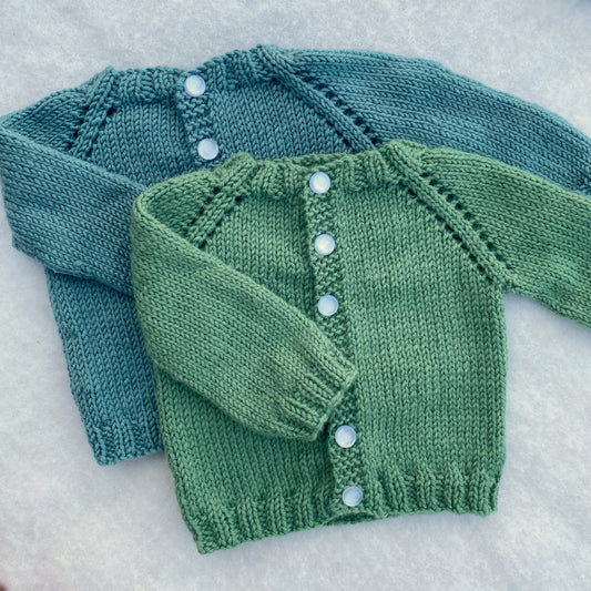 Everyday hand knit merino baby cardigan