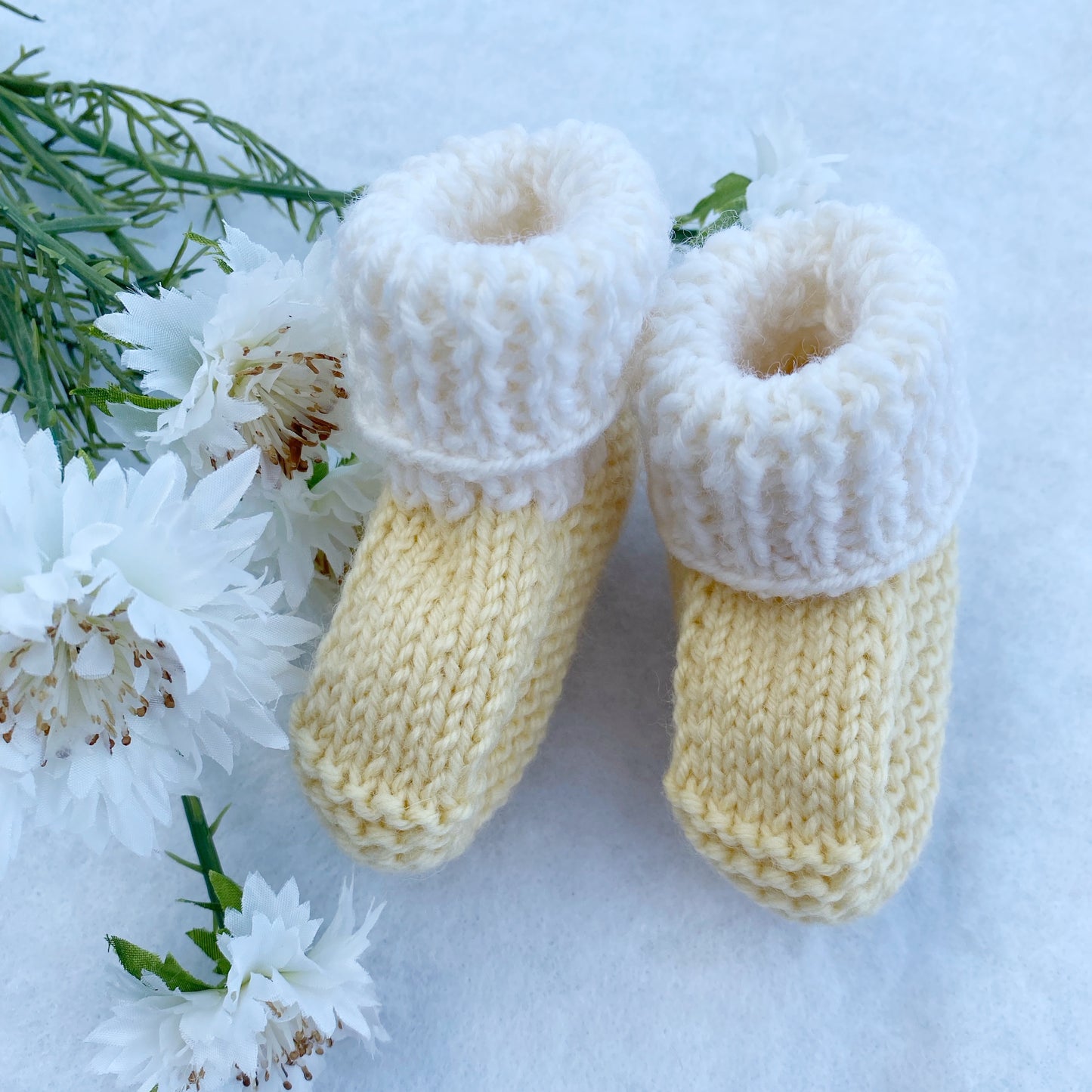 Classic knitted baby merino booties - Nana Anna NZ