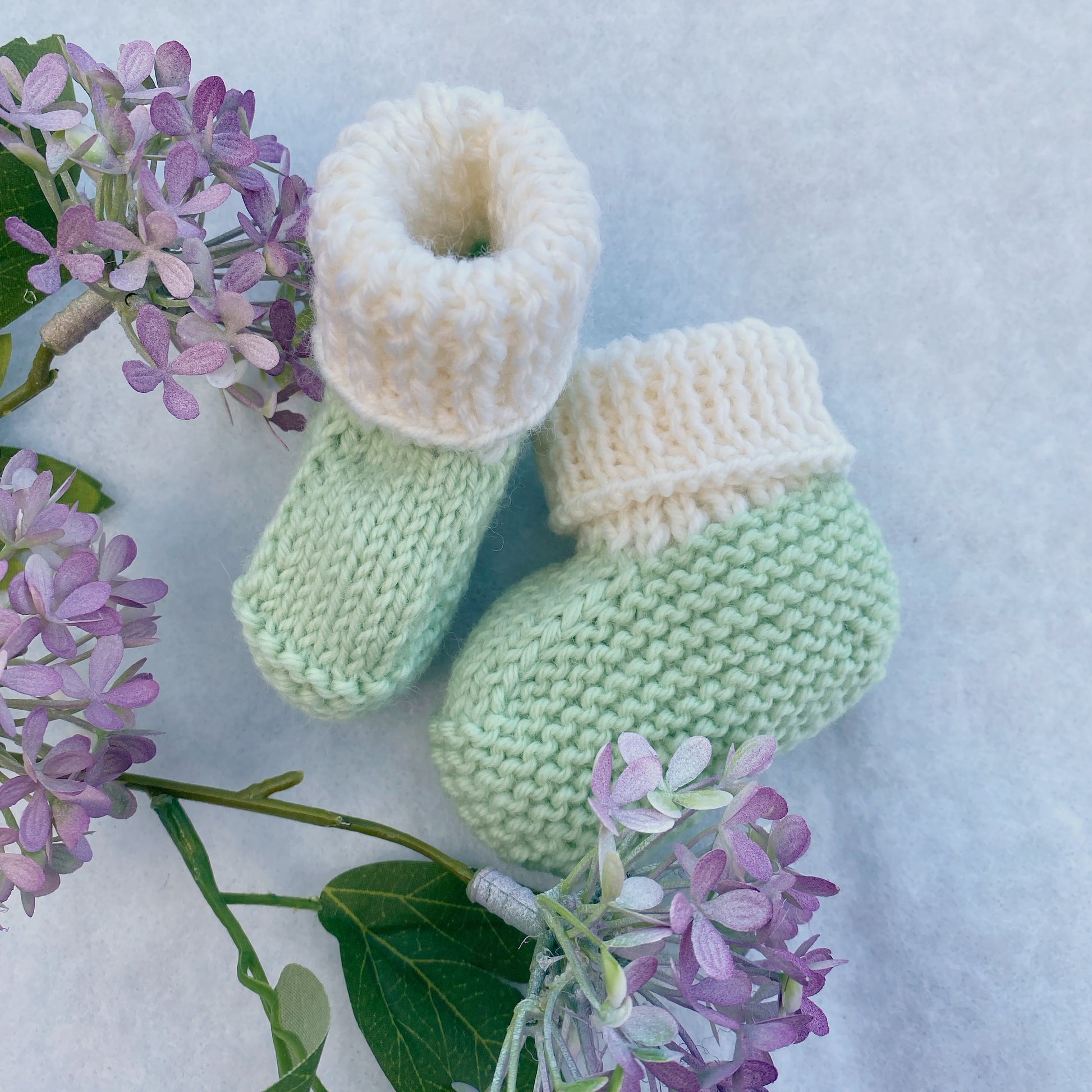 Classic knitted baby merino booties - Nana Anna NZ